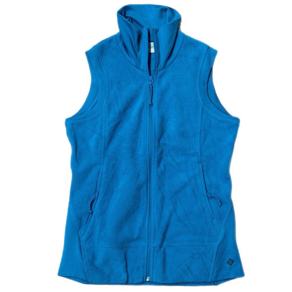 Columbia Fleece Vest Mock Neck Full Zip Bright Blue Women’s Size Medium